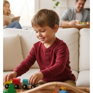 Tommy Bahama Youth Thermal Red Shirt Small 5/6 Pullover Burgundy Red